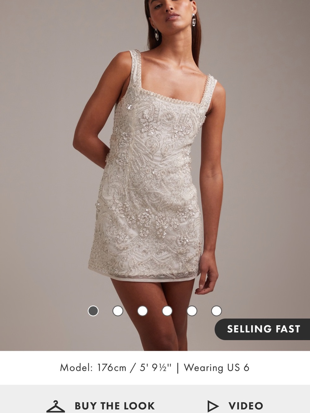 Embellished Beaded Ivory Dress- ASOS size 8